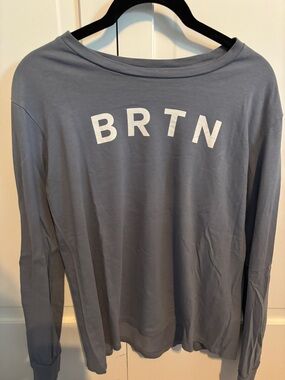 Burton Slate Blue Logo Long Sleeve Tee